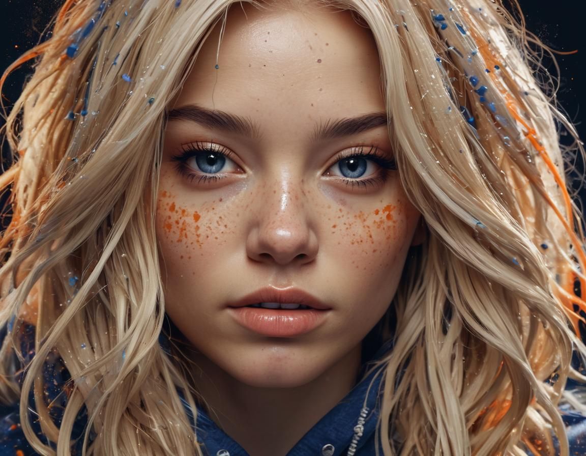 Pop Idol Portrait in Splatter Art Style