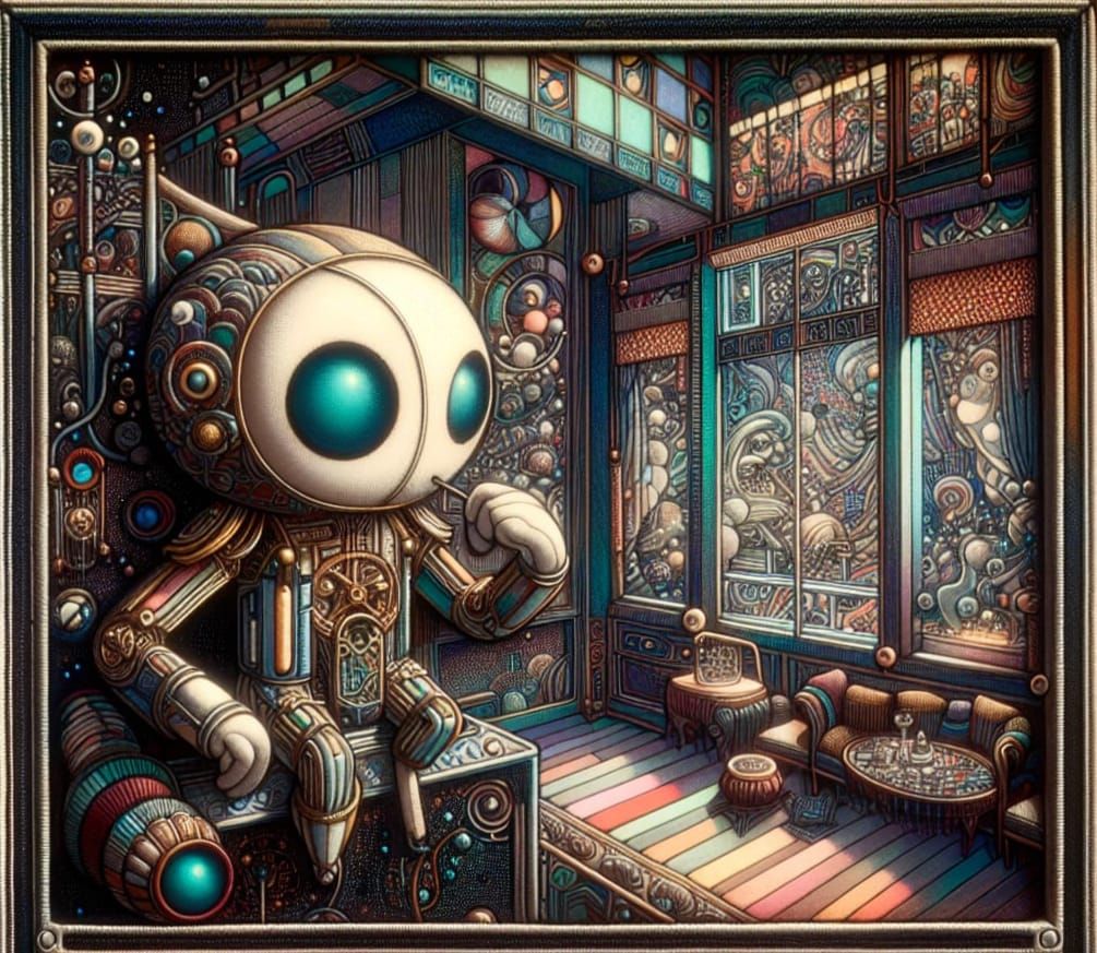 Animated Netsuke Vitrail Fabric of the Universe