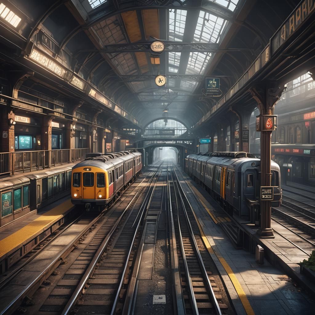 Yoyle Railways Subway Station: Detailed Matte Painting