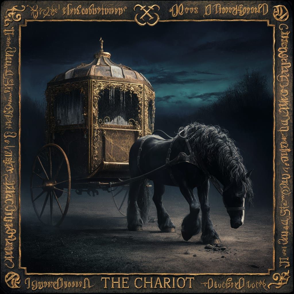 Mystical Tarot Card Illustration: The Chariot