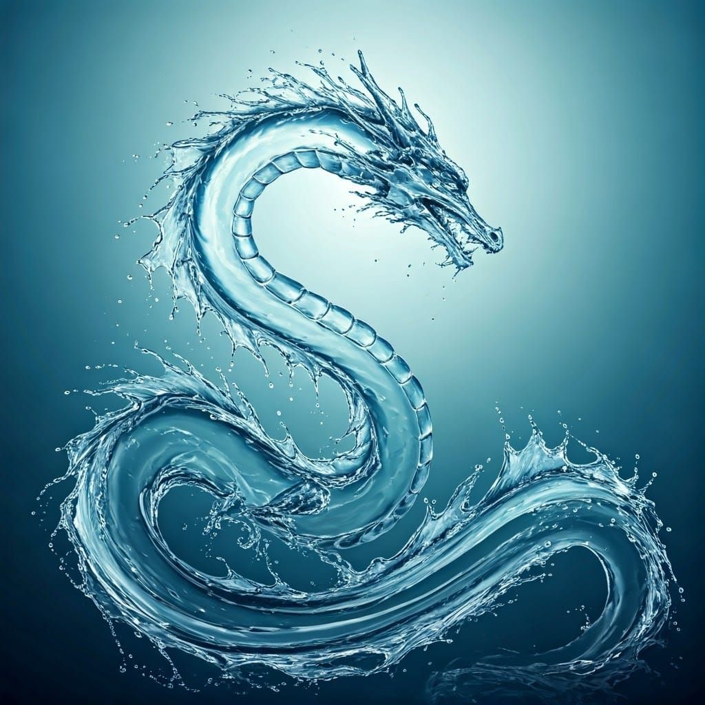 Ethereal Water Dragon in Dreamy Blue Hues