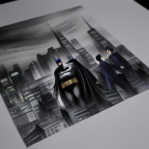 Batman in Gotham City Anime Art Style
