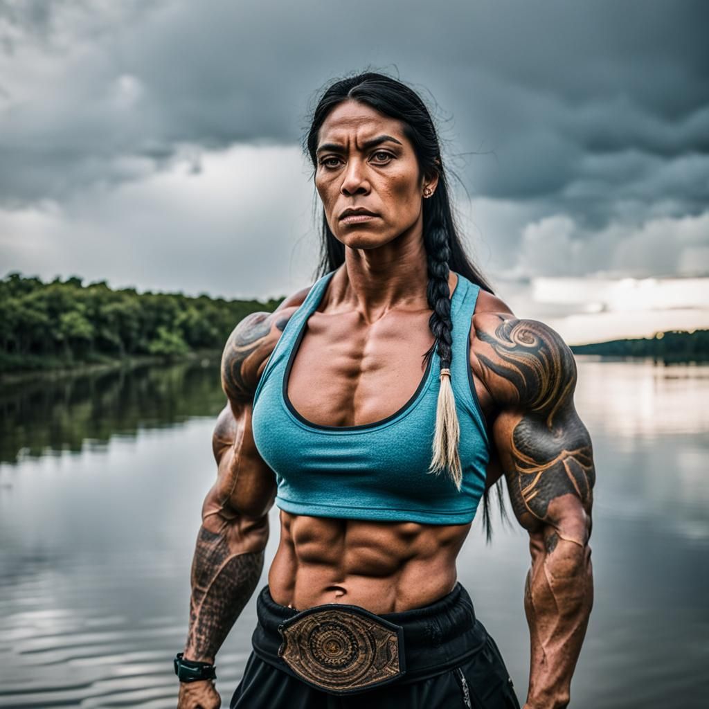 Amazon Woman with Massive Muscles by River