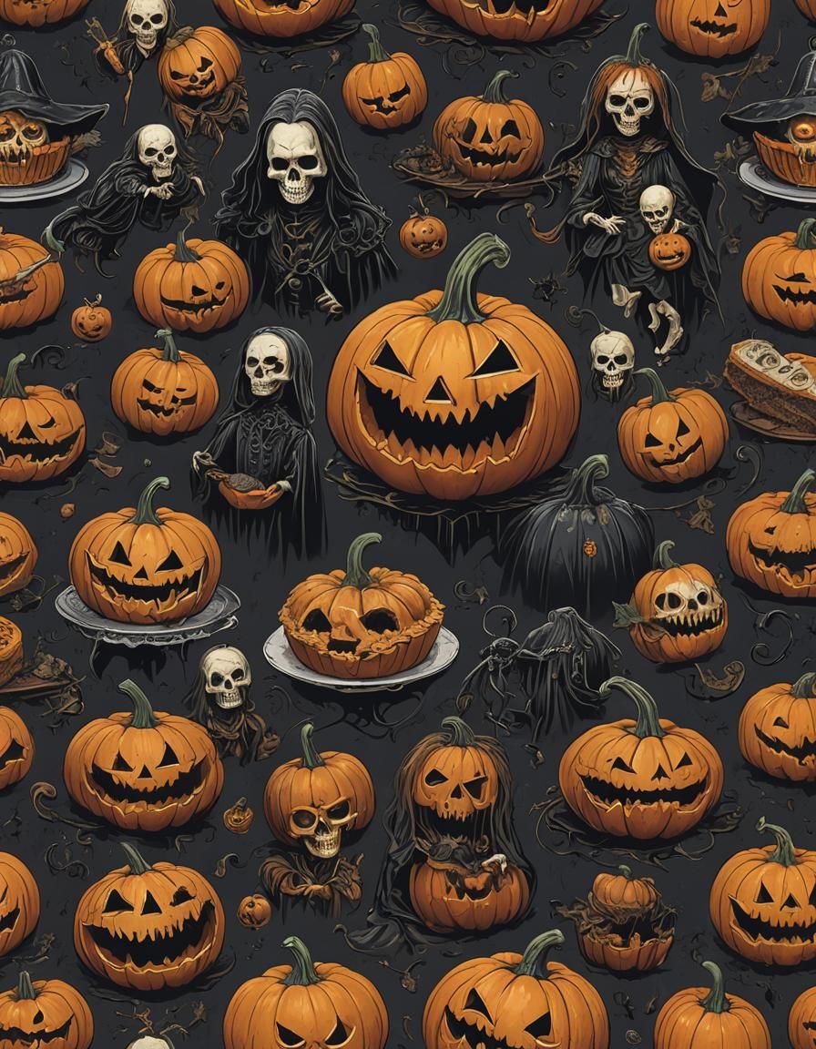 Sinister Gothic Pumpkin Pie Horror