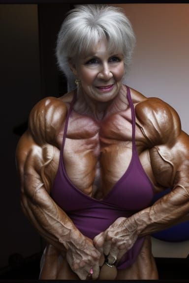 Muscular Bodybuilder Grandma with Ripped Physique