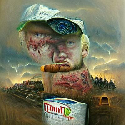 Post-Apocalyptic Figure in Surrealist Style