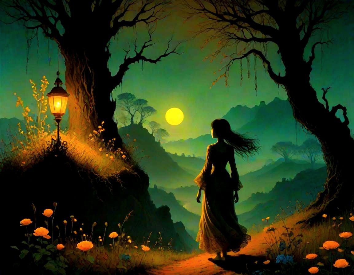 Fantasy Comic Horror Danseuse in Embossed 2.5D Papercut Styl...