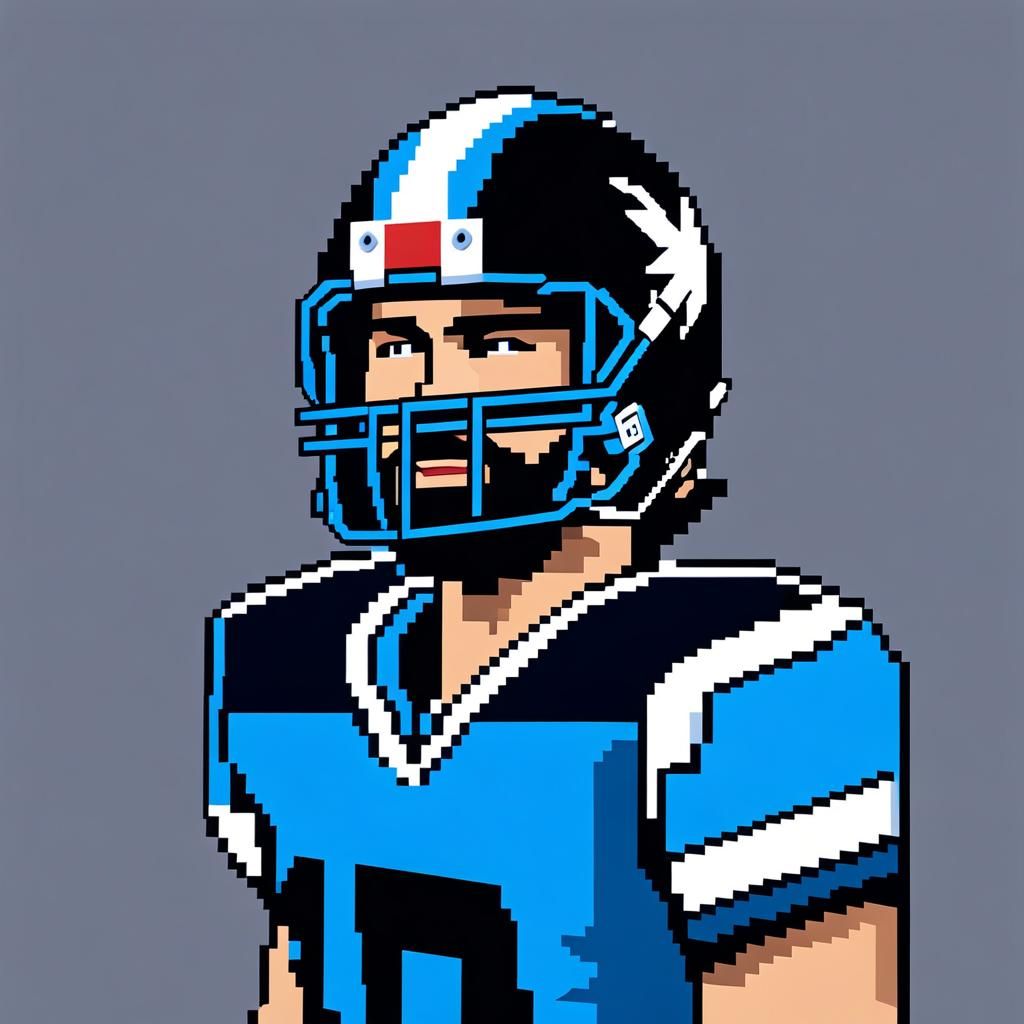 8-Bit Football Player in Pixel Art Style