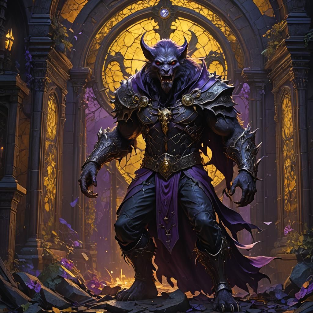 Hyperdetailed Werewolf-Vampire in Dark Fantasy Style