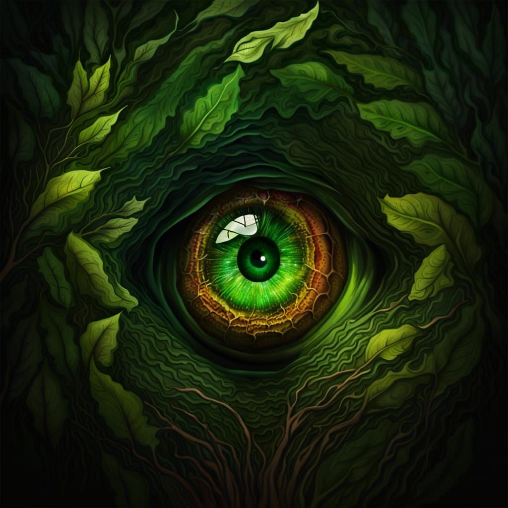 Surreal Forest Eye in Warm Tones