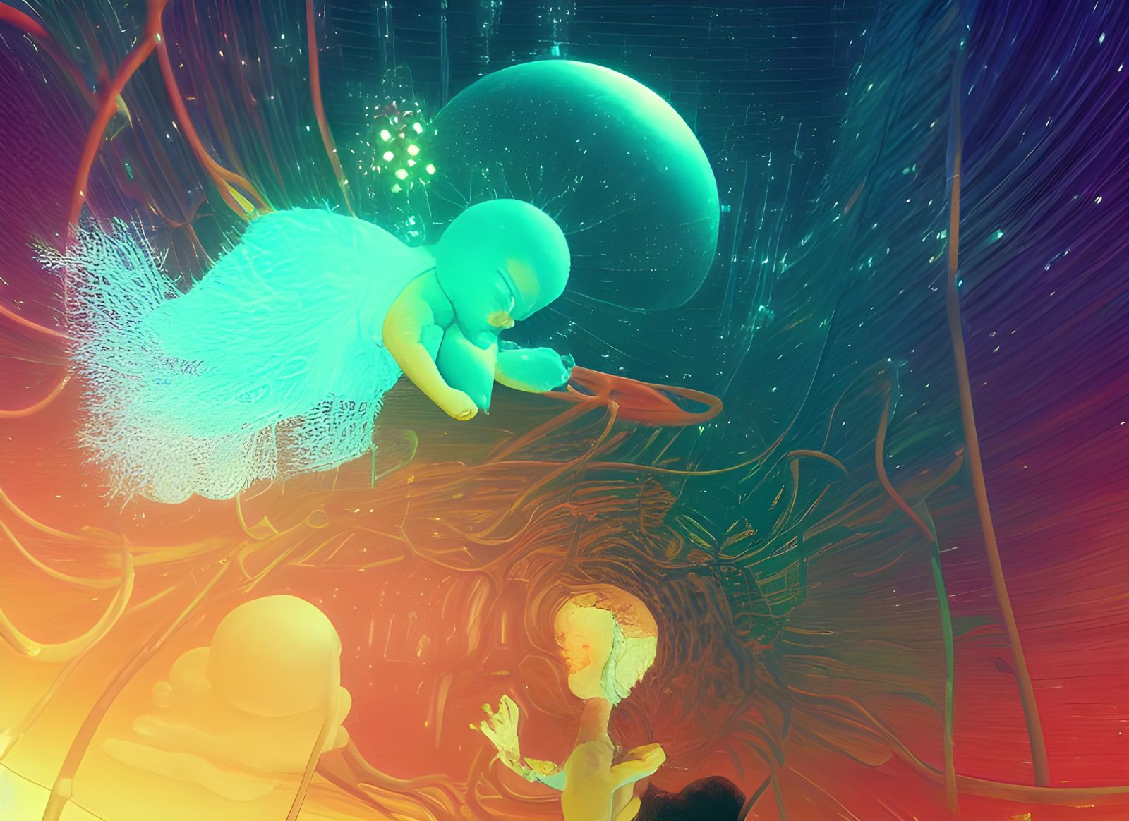 First Baby Born on Redux: Surreal Celestial Art