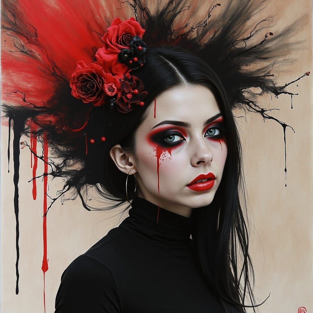 Cyberpunk Goddess Lost in Surreal Dreamscape