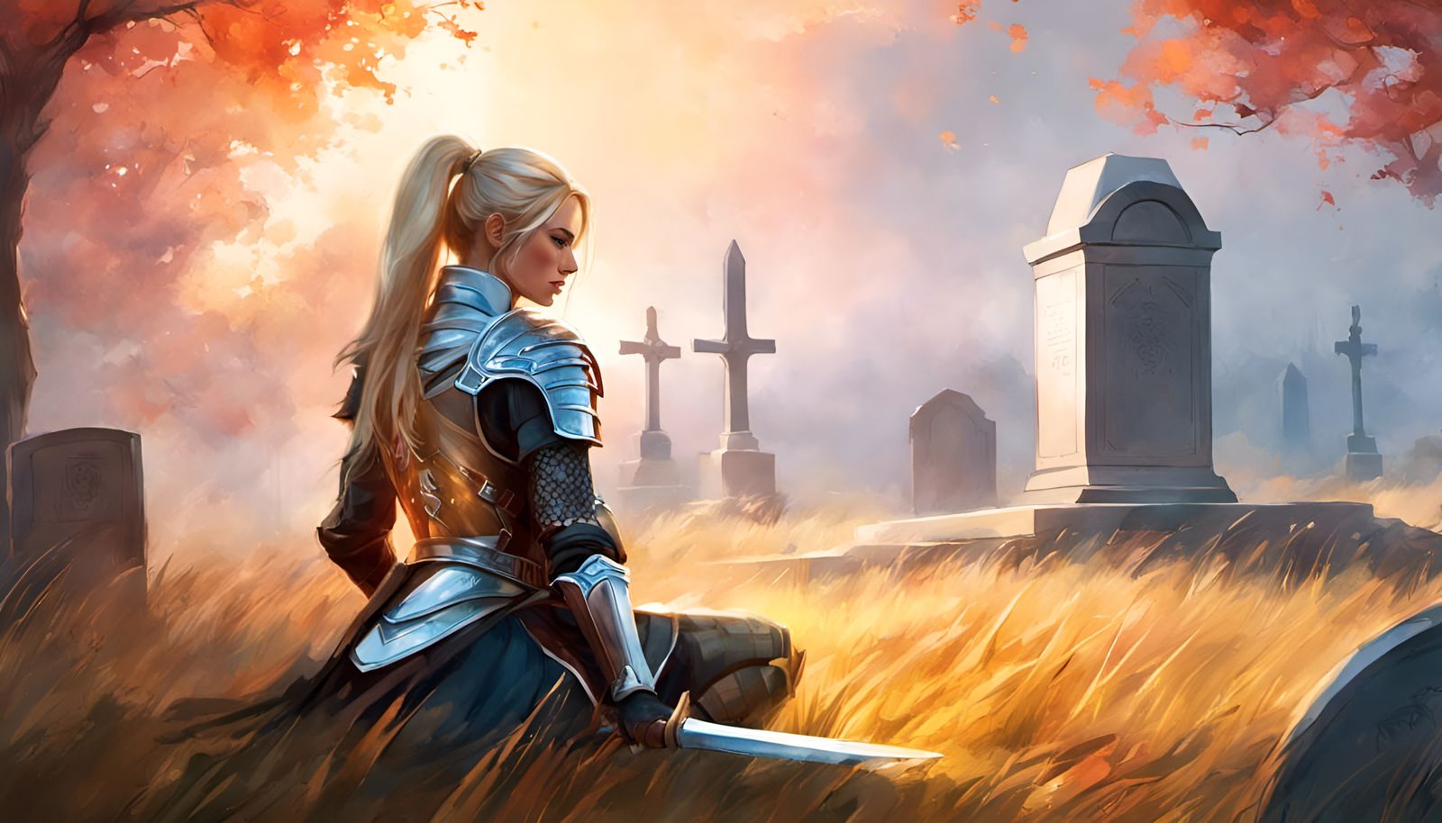 Battlefield Warlord in Watercolor Style