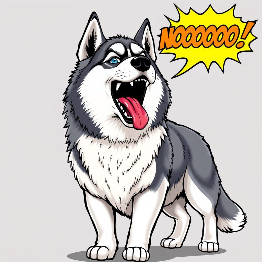 Majestic Siberian Husky Lets Out a Dramatic Howl