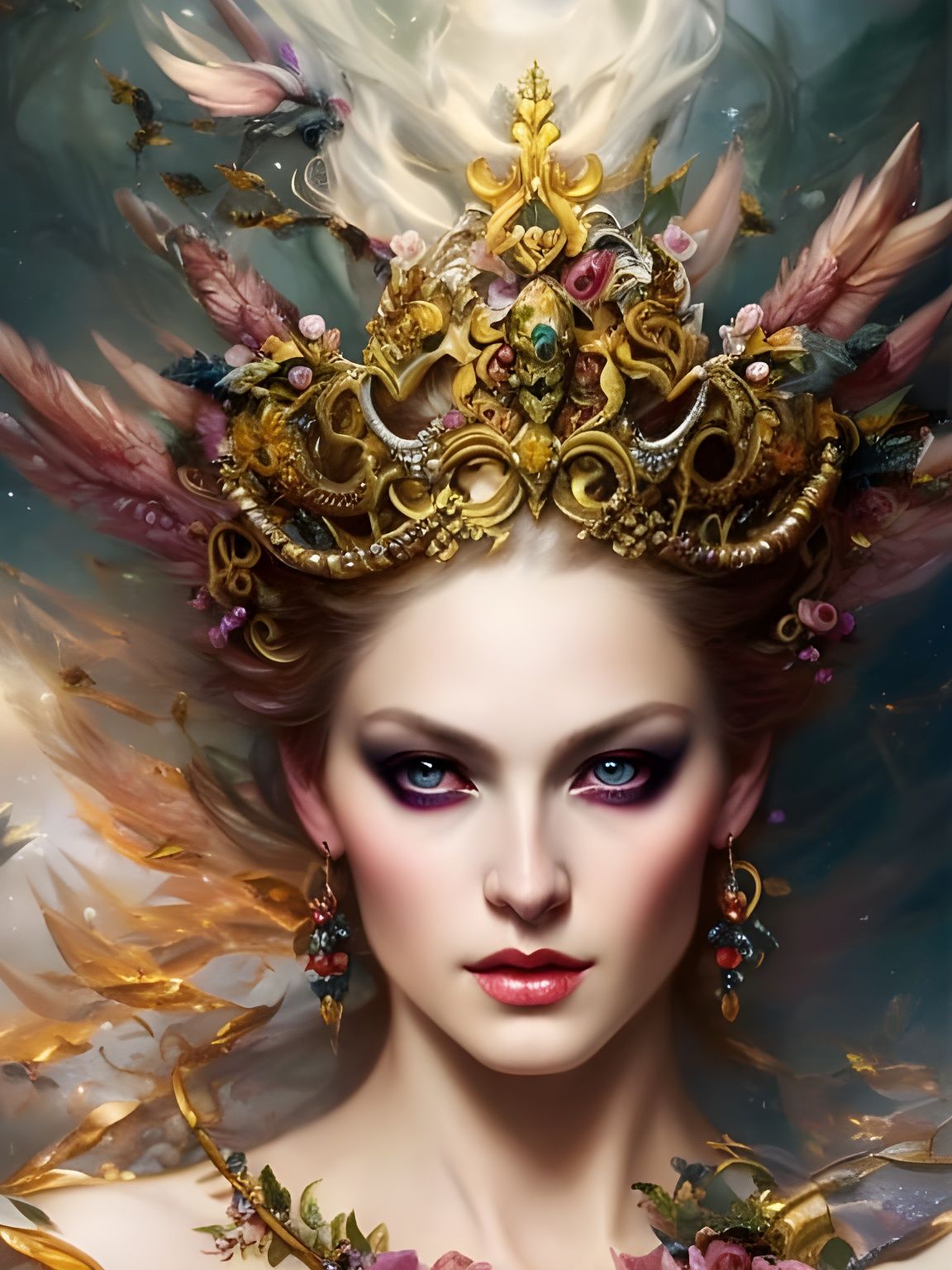 Gothic Swedish Goddess Portrait in Hyperrealism