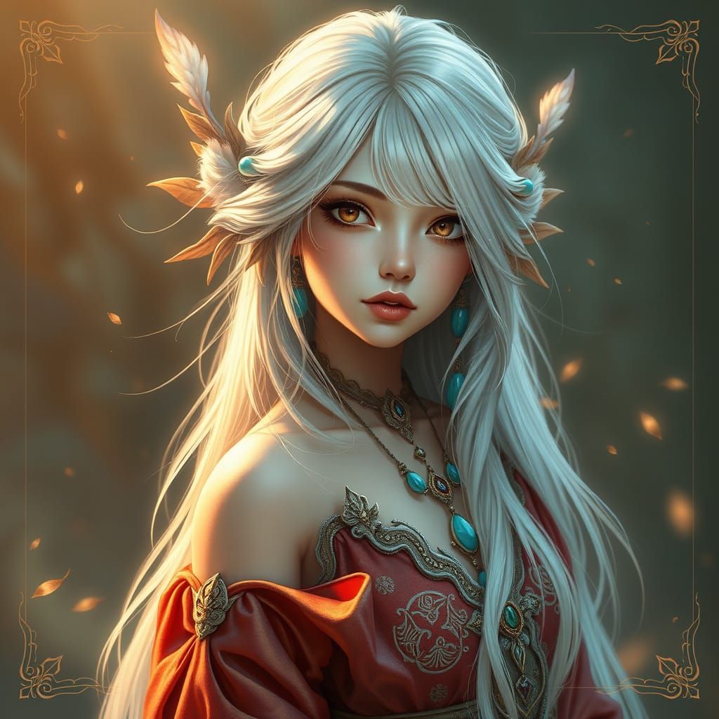 Enchanting Fantasy Maiden in Dreamy, High-Fantasy Style