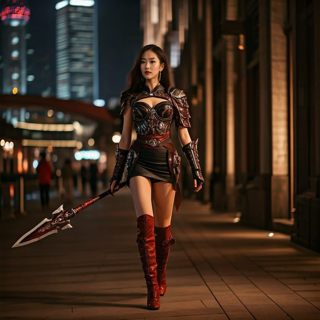 Elegant Warrior in Shanghai Night