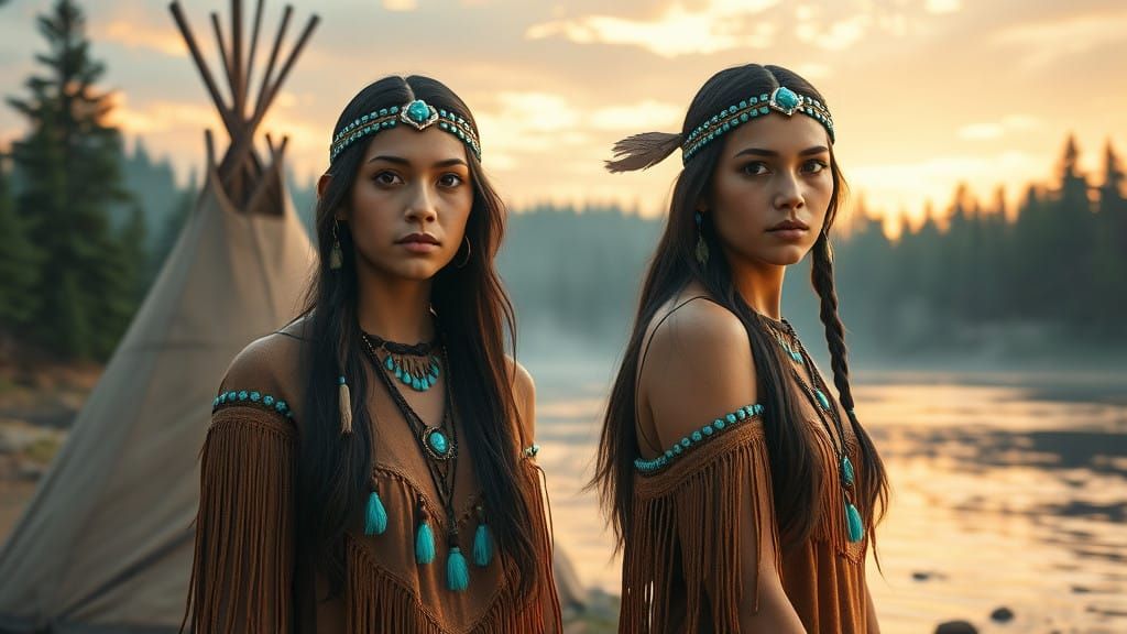 Native American Goddess in Earthy Splendor