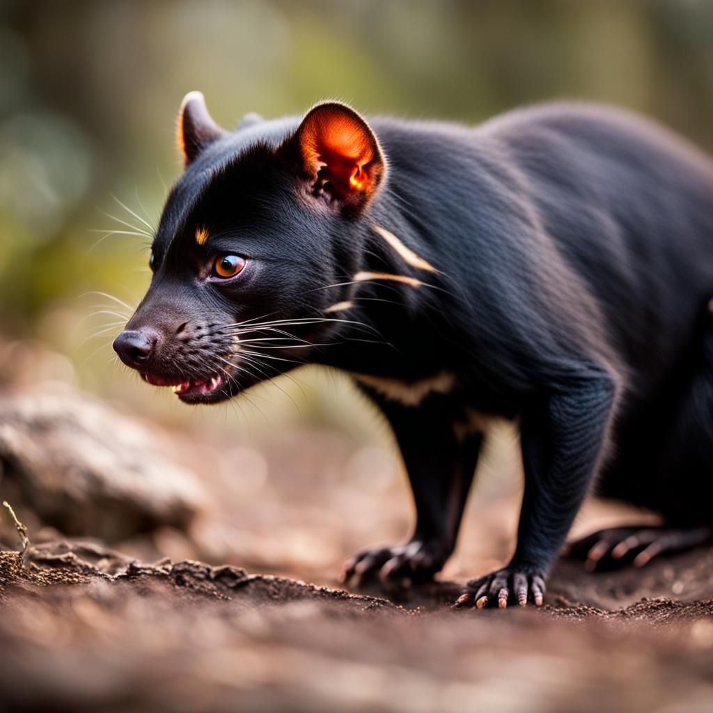 Charming Tasmanian Devil Portrait in Natural Light