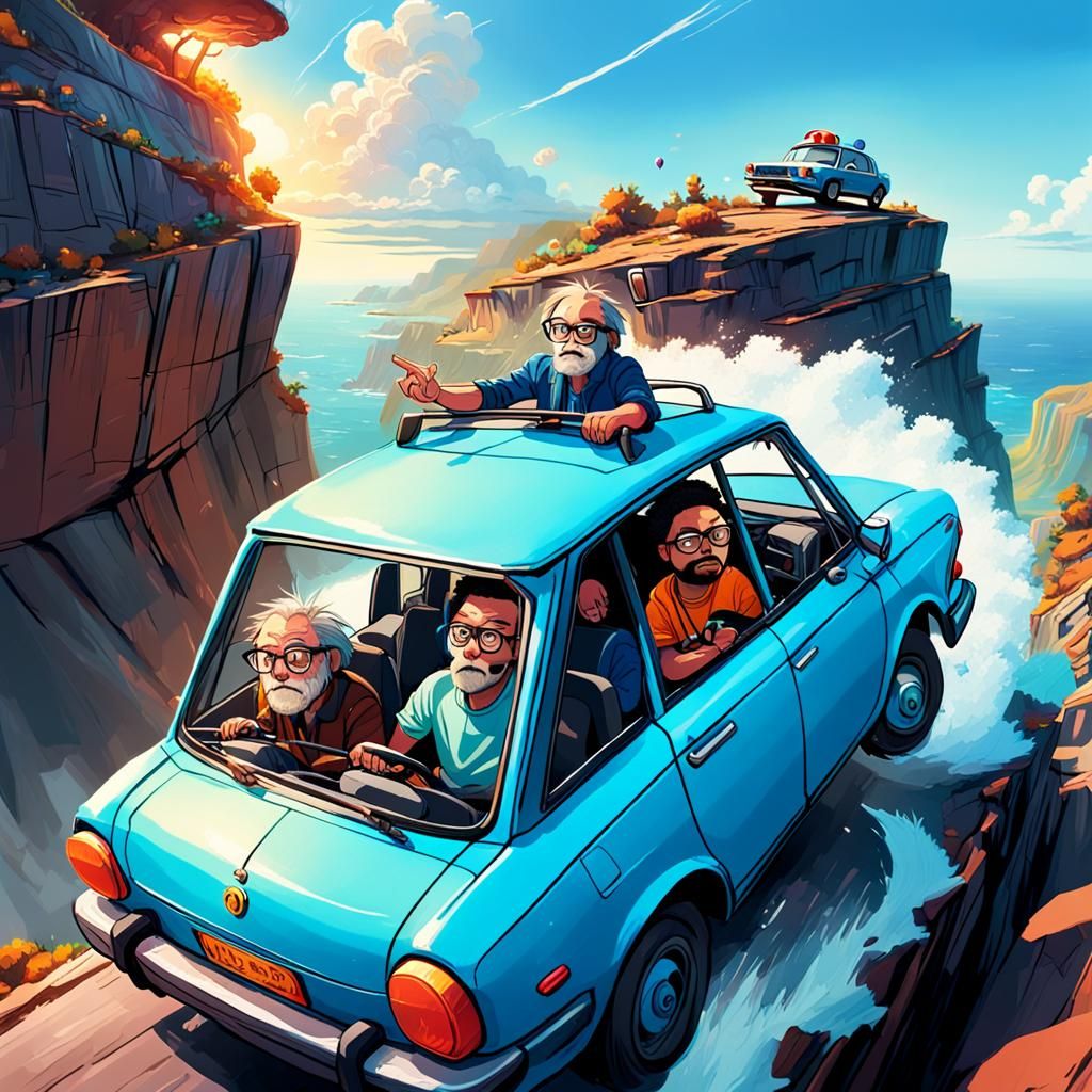 Darwin and Gumball's Cliffside Car Escape