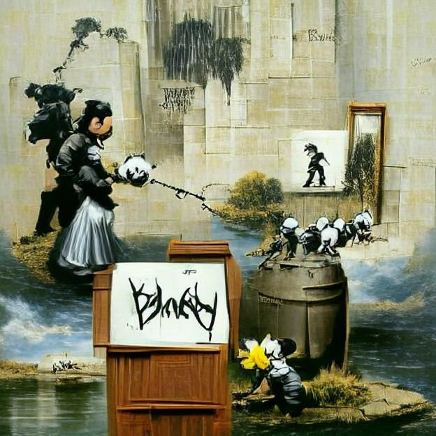AI Interpretation of Banksy's Style