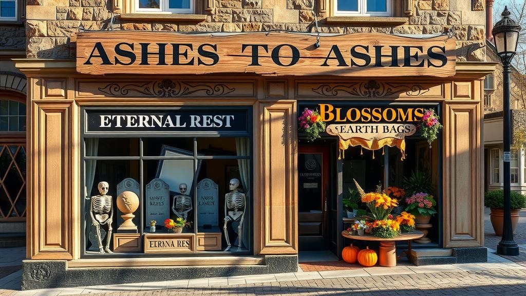 Gothic Shops: Gravestones and Autumn Flowers