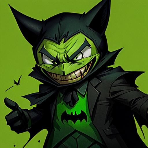 Evil Rat in Batman Suit with Dripping Logo