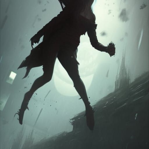 Sinister Figure Emerging from Darkness