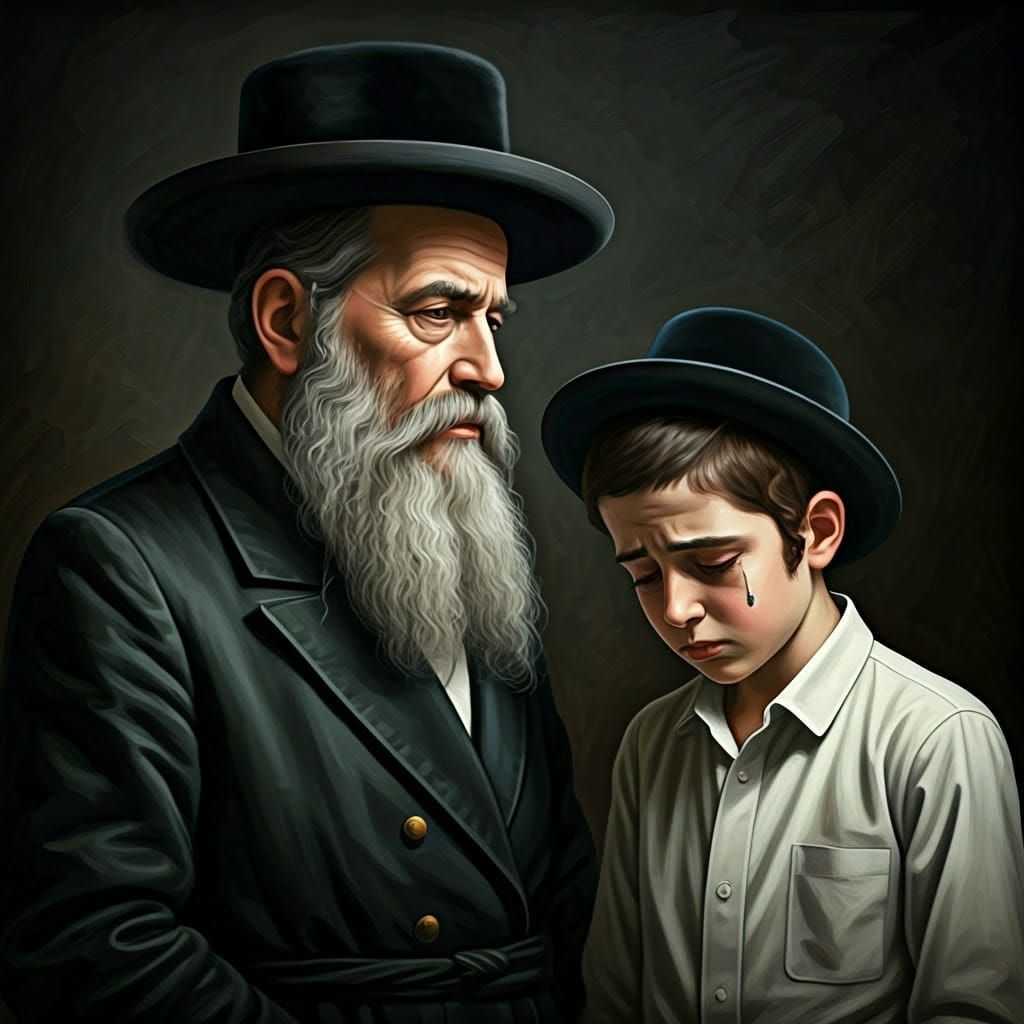 A Hasidic Rabbi Scolds a Devout Young Boy