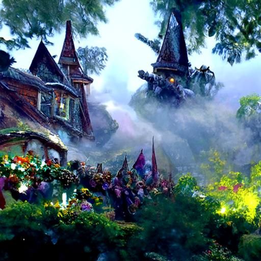 Epic Battle Between Goblins and Trolls in Ethereal Style