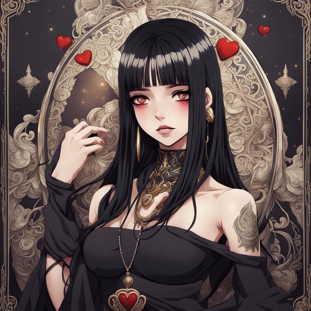 Mesmerizing Goth Girl in Anime Key Visual Style