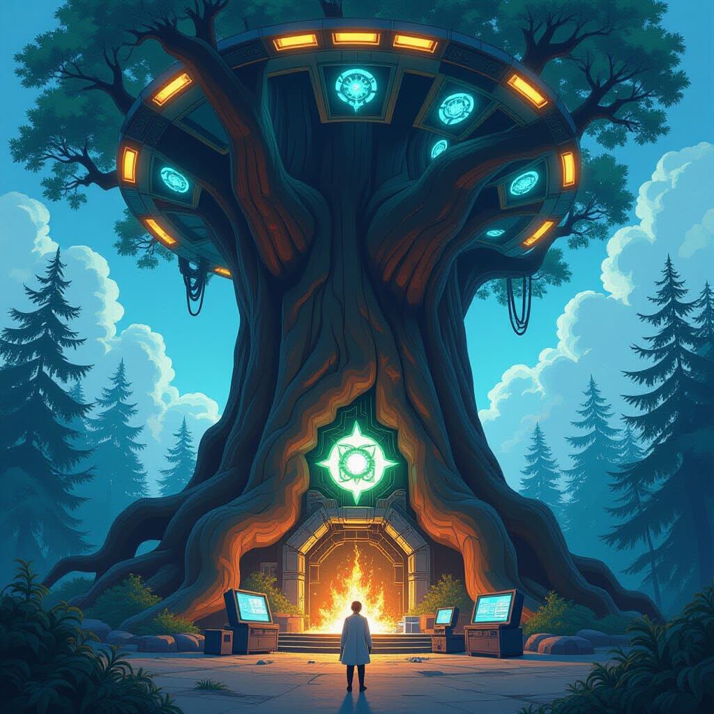 Colossal Sequoia Supervillain Lair With High-Tech Lab