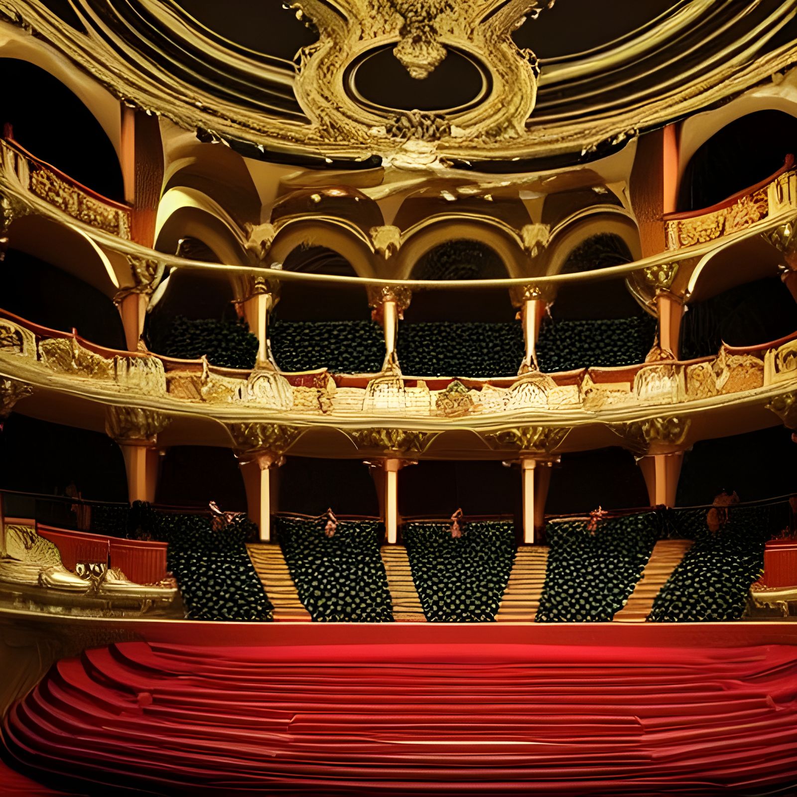 Rococo Opera House with Angels in 3D Vapor