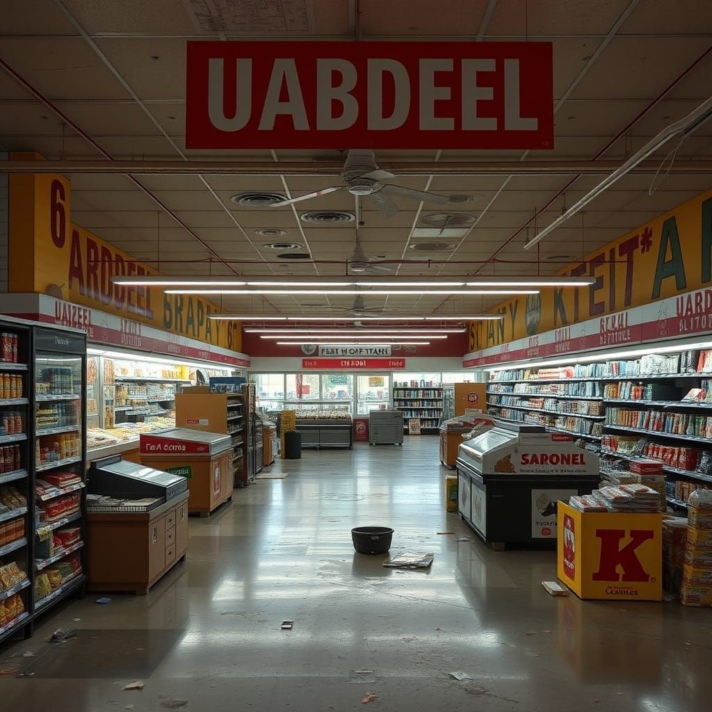 AI Generated Image of Abandoned Supermarket