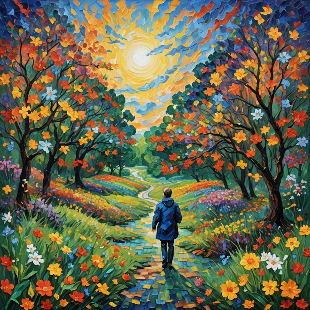 New Heavens and Earth: Neo-Impressionist Oil Painting