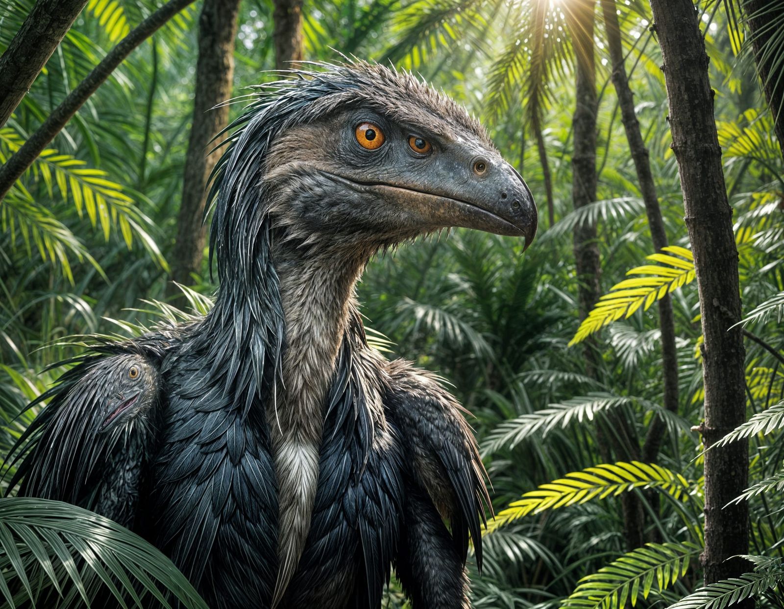 Velociraptor in Prehistoric Jungle Ambush