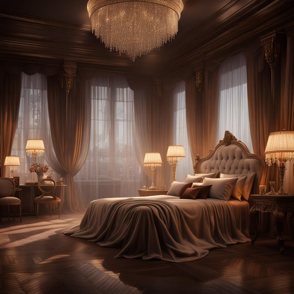 Photorealistic Brothel Interior with Courtisans in 8k