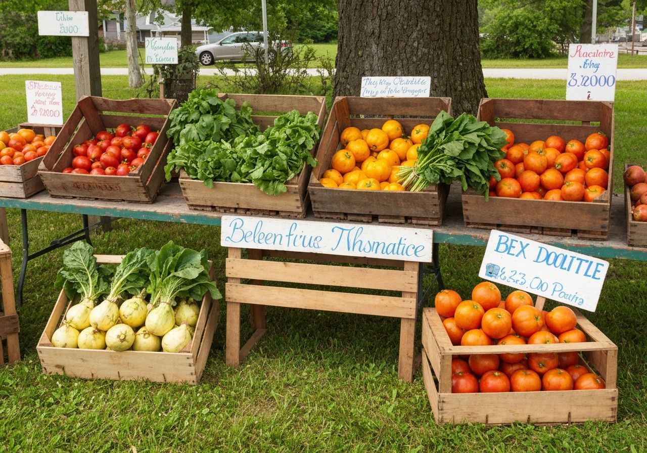 Roadside Produce Stand in Impressionist Style