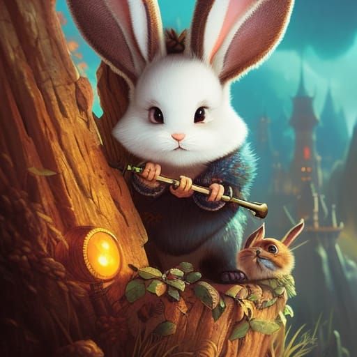 Chibi Bunny King of Ireland: Cel-Shaded Fantasy