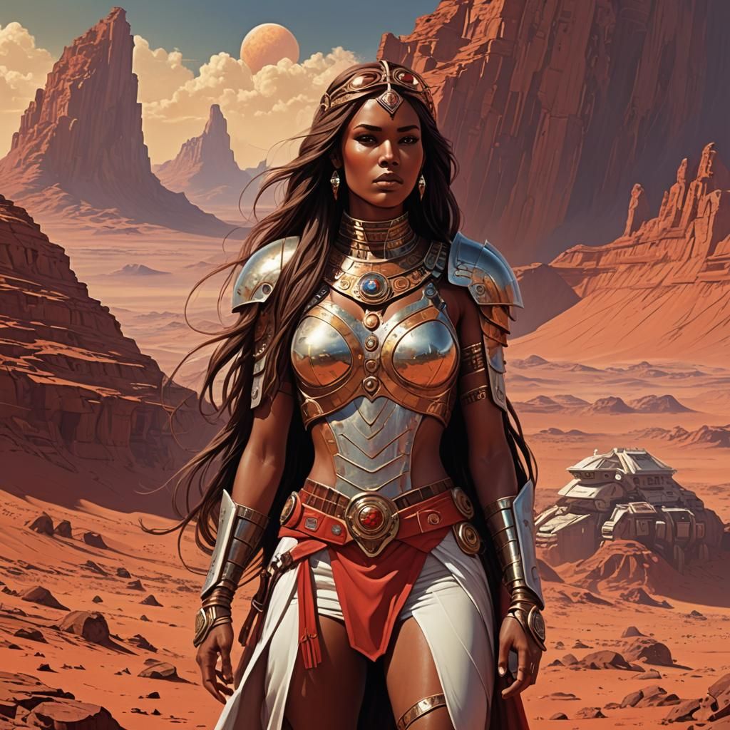 Princess Thuvia on Mars in Pixel Art Style