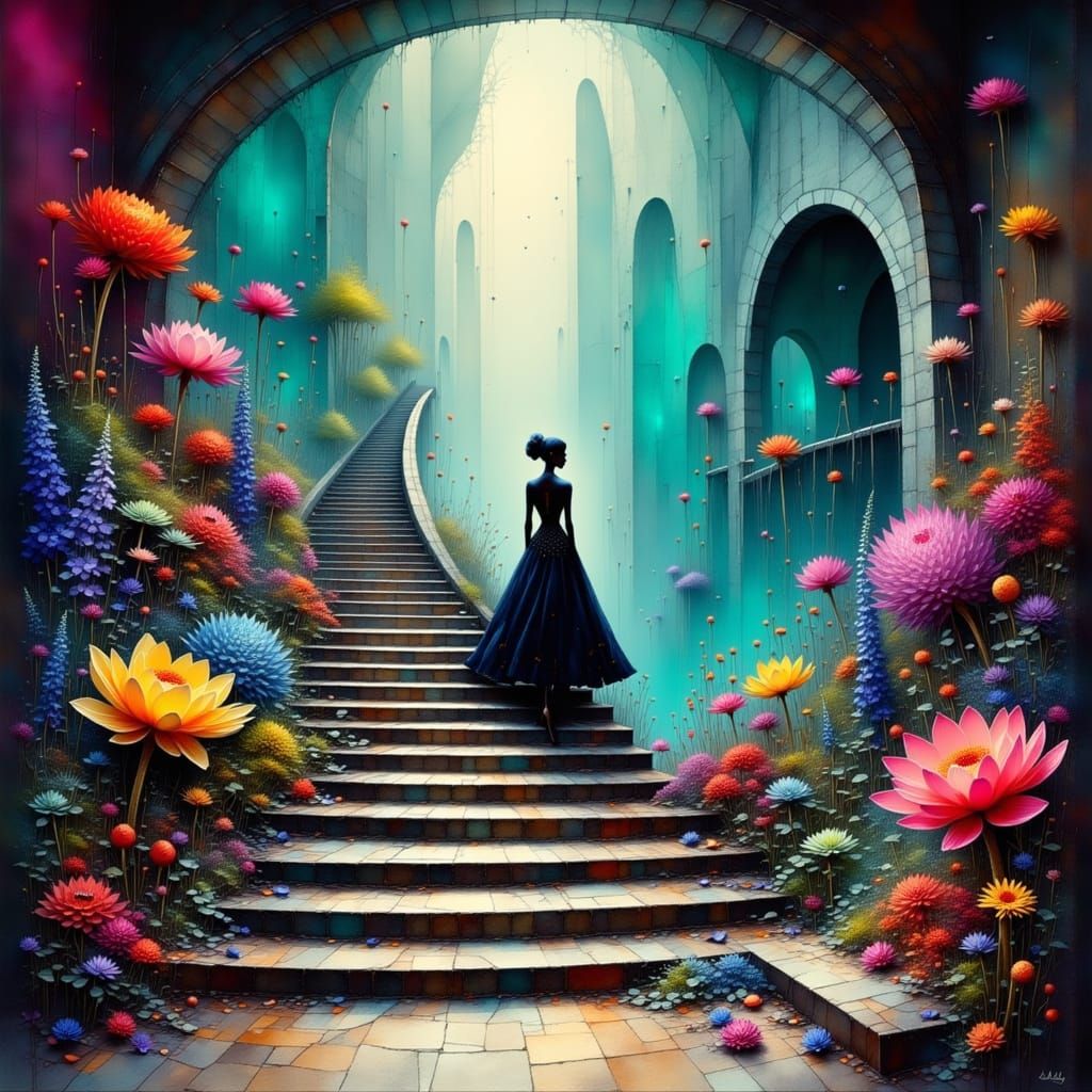 Mystical Stairs Lead to Dreamlike Realm