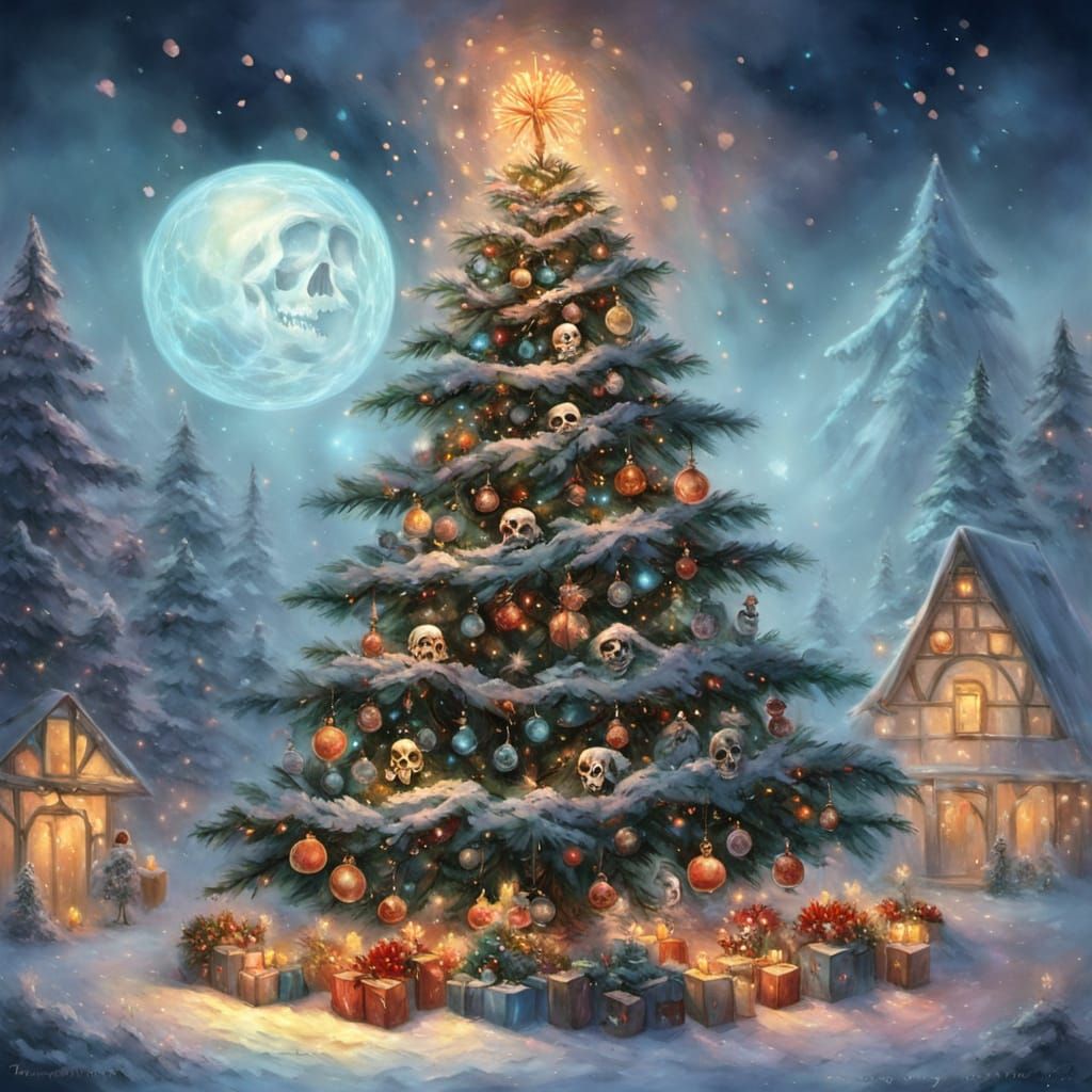 Day of the Dead Christmas Tree with Mystical Glow