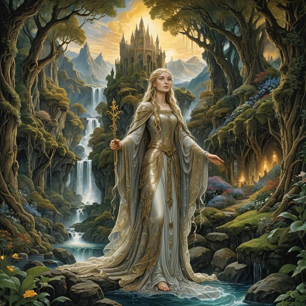 Galadriel in Rivendell: Epic Digital Matte Painting