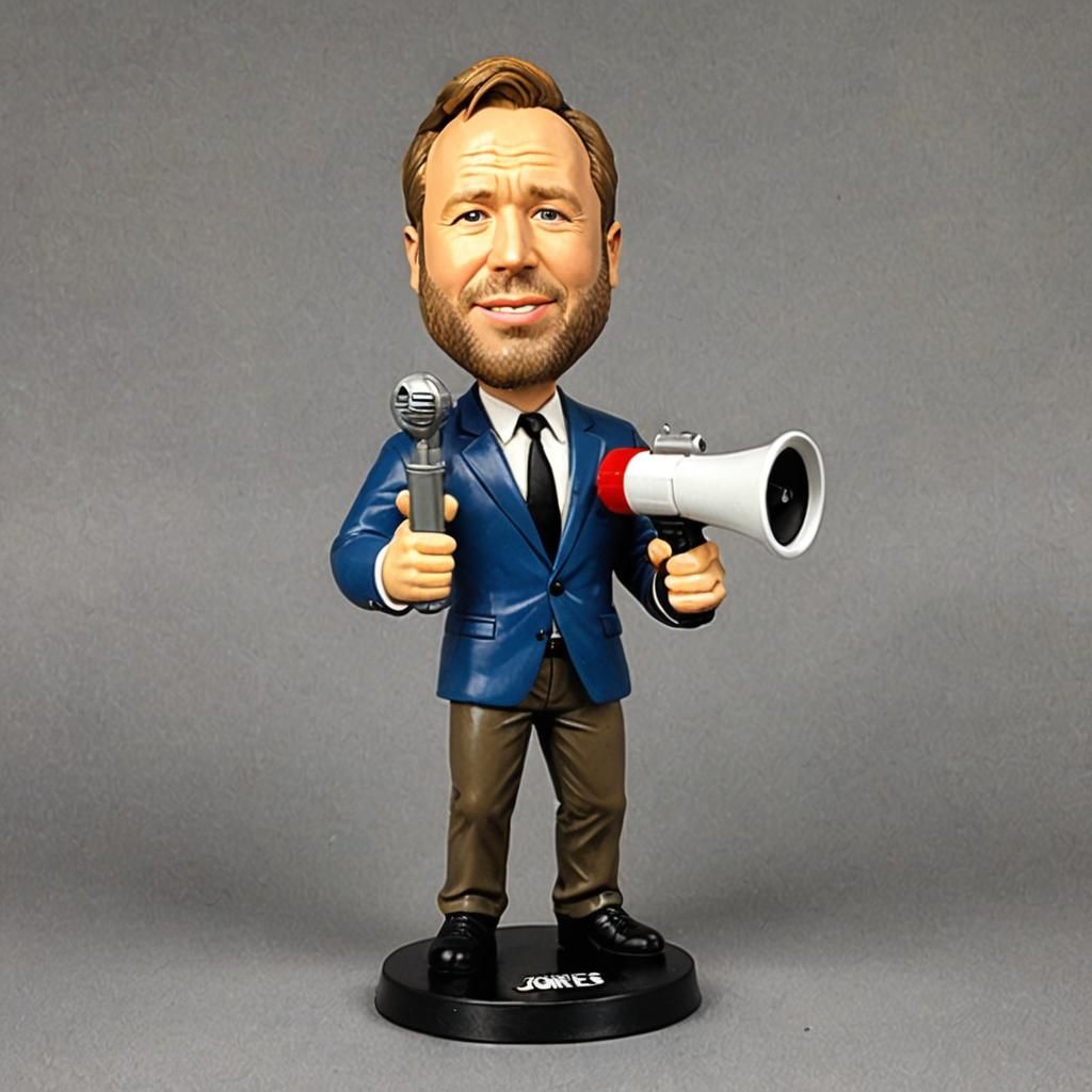 Alex Jones Bobblehead as Pop-Punk Album Art