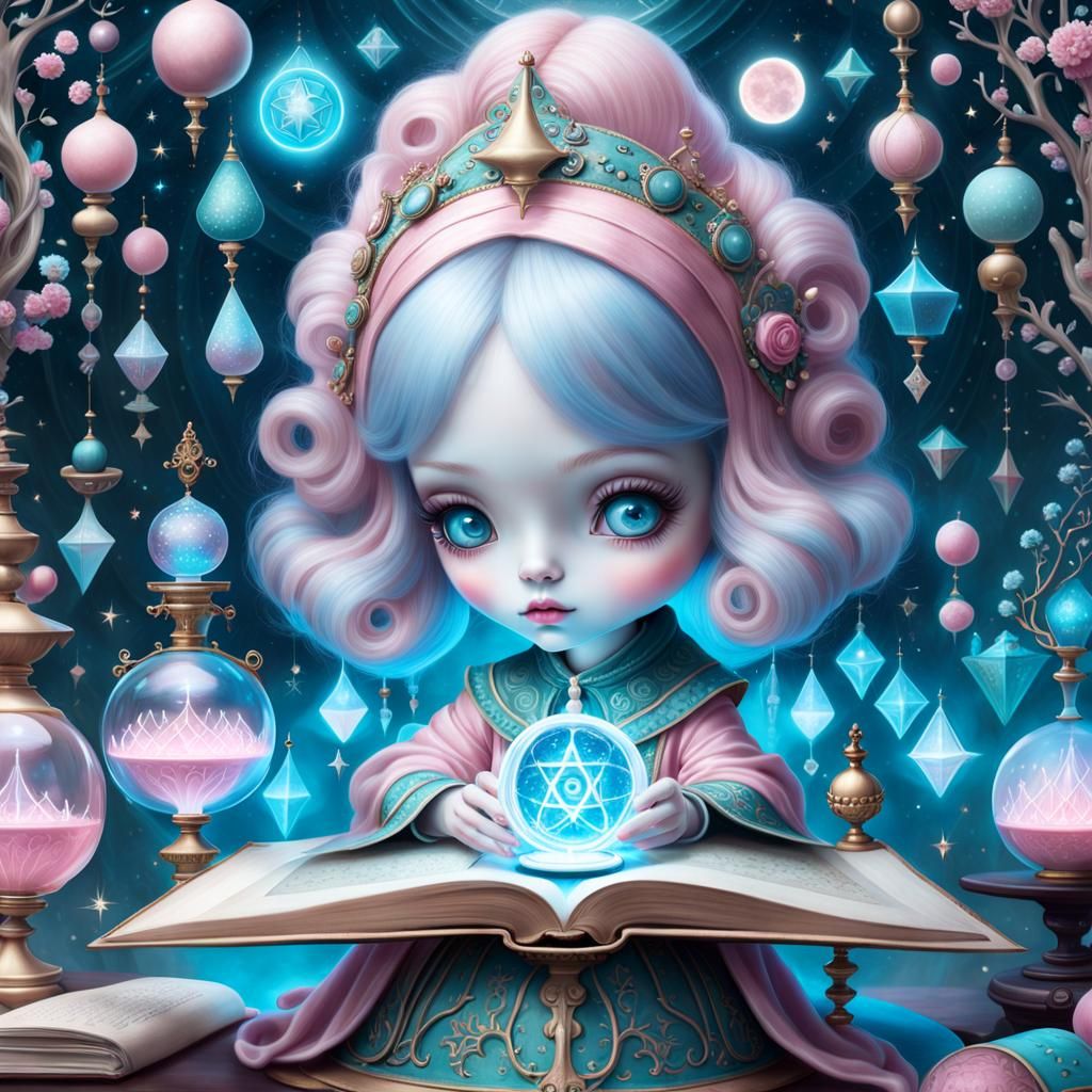 Ethereal Alchemist Girl in Rococo Surrealism