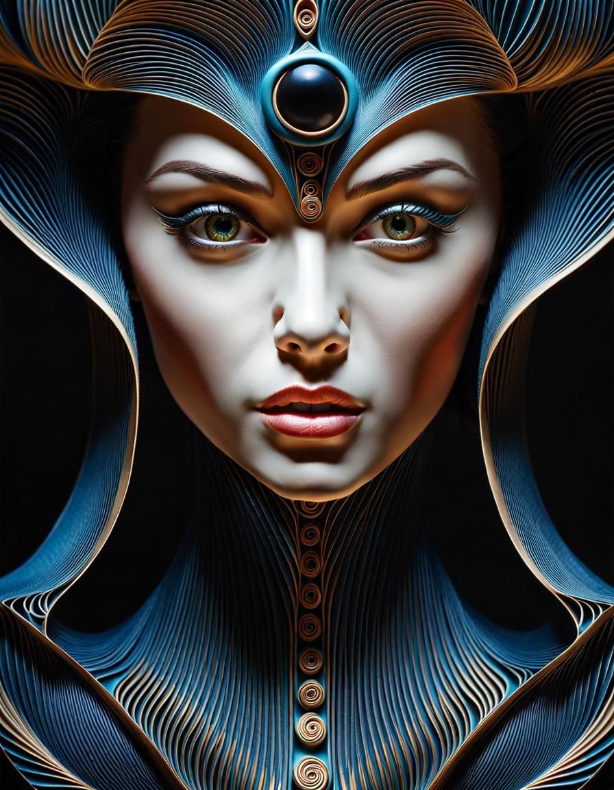 Surreal Recursive Face Pattern in Surrealcore Style