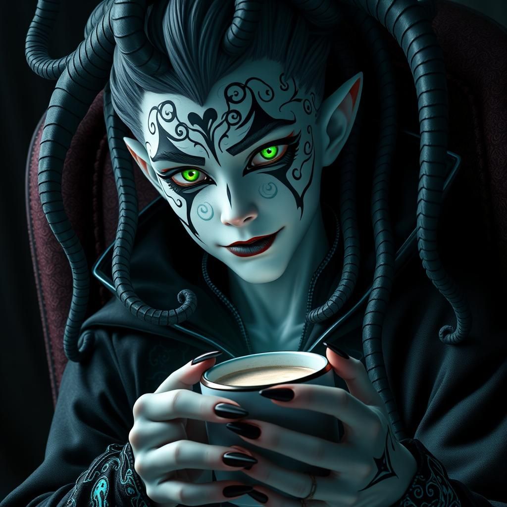 Friendly Fantasy Character with Glowing Eyes