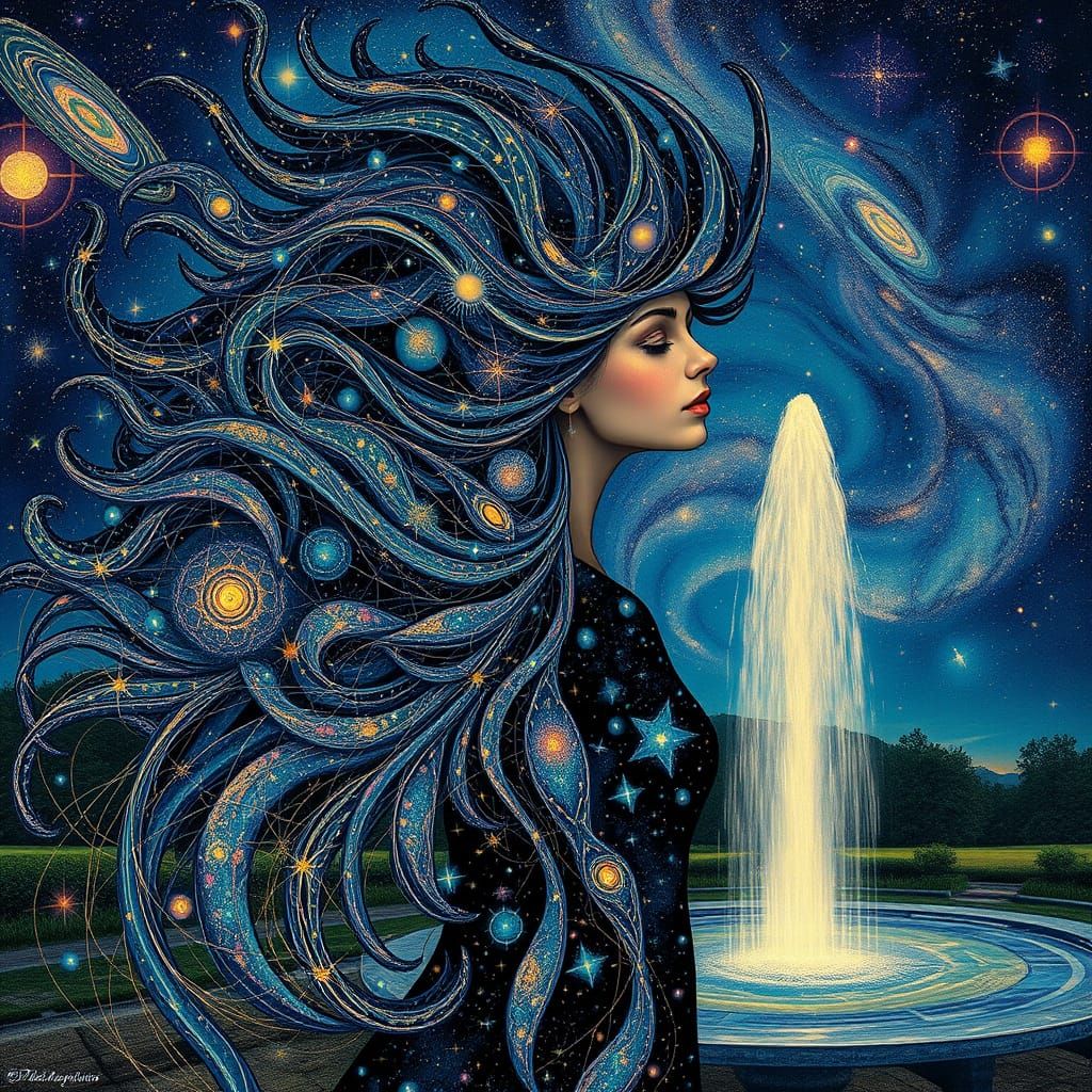 Galactic Woman by Star Fountain: Surreal Psychedelic Art