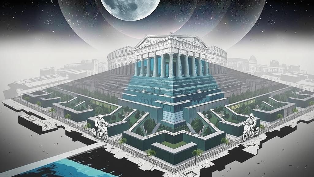 Rome Twilight: Ancient Meets Modern in Alcohol Ink Style