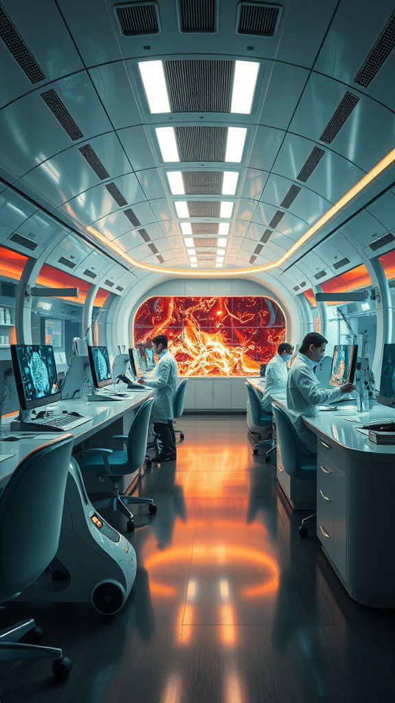 Futuristic Medical Lab with Quantum Technology
